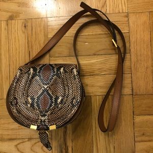 CHLOE Python Embossed Leather Saddle Bag